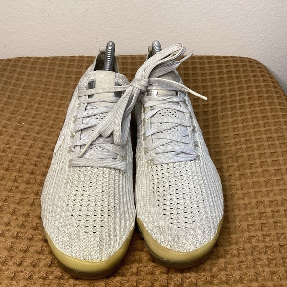 Nike Air Vapormax Flyknit 3 Sneakers Womens Size 8 Gray Lace Up Running Shoes - Picture 3 of 8